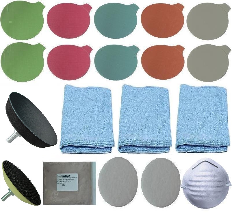Glass Scratch Repair Polishing Kit 75mm M14 21pce Polishup
